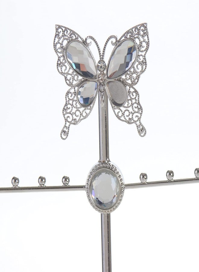 LASODY Butterfly Jewelry Display Necklace Earring Organizer Holder Stand Bracelet Rings Rack Tower Decoration Tabletop Countertop for Women Girl Mother's Day Gifts - Image 2