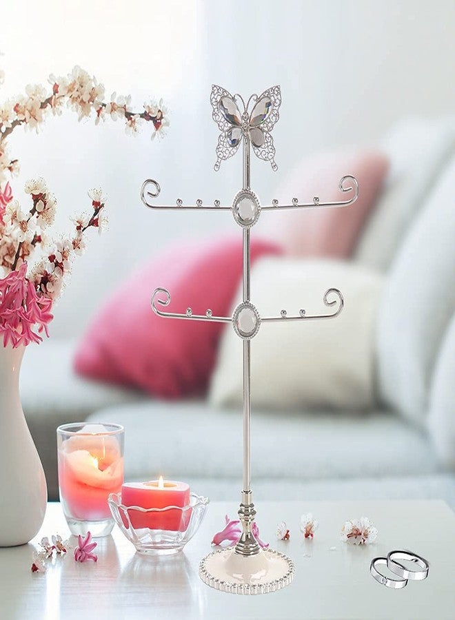 LASODY Butterfly Jewelry Display Necklace Earring Organizer Holder Stand Bracelet Rings Rack Tower Decoration Tabletop Countertop for Women Girl Mother's Day Gifts - Image 5