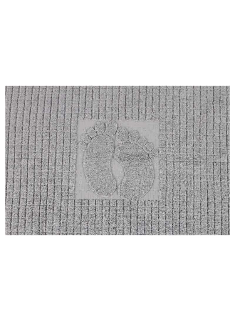 Relax Cotton Foot Print Bath Mat Gray - 93x51 cm - Image 1
