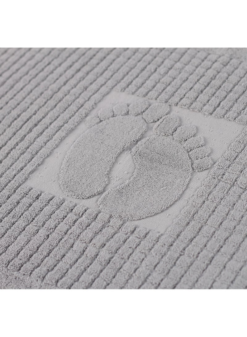 Relax Cotton Foot Print Bath Mat Gray - 93x51 cm - Image 2