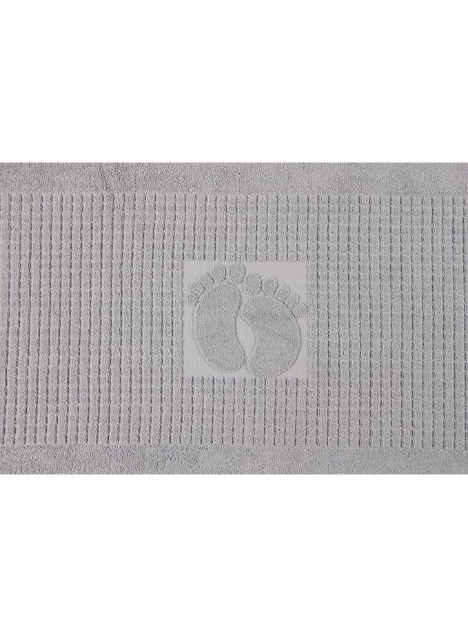 Relax Bath Mat Made from 100% Premium Cotton – Ultra Soft & Highly Absorbent, Fast Quick-Dry Performance, Elegant Woven Design, Grey Color, Large Size 51 × 93 cm, Durable & Comfortable for Daily Bathroom - Image 1