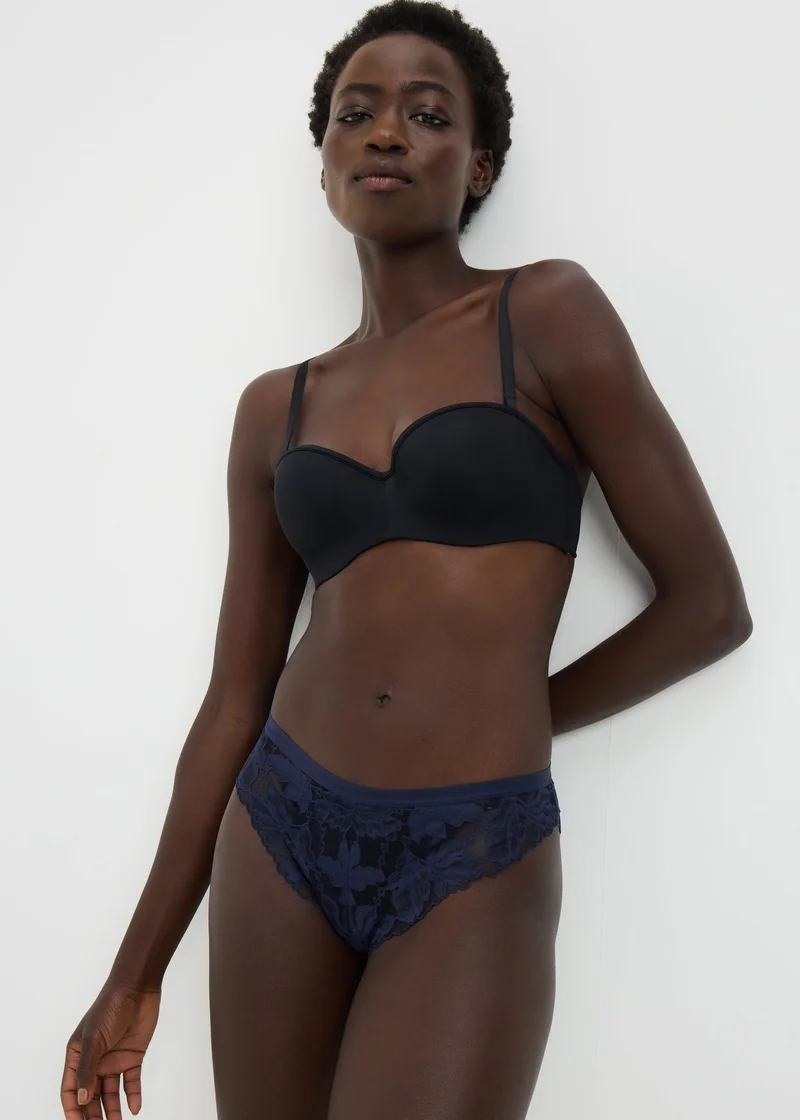 ماتلان 3 Pack Teal & Cream & Navy Lace Brazilian Knickers