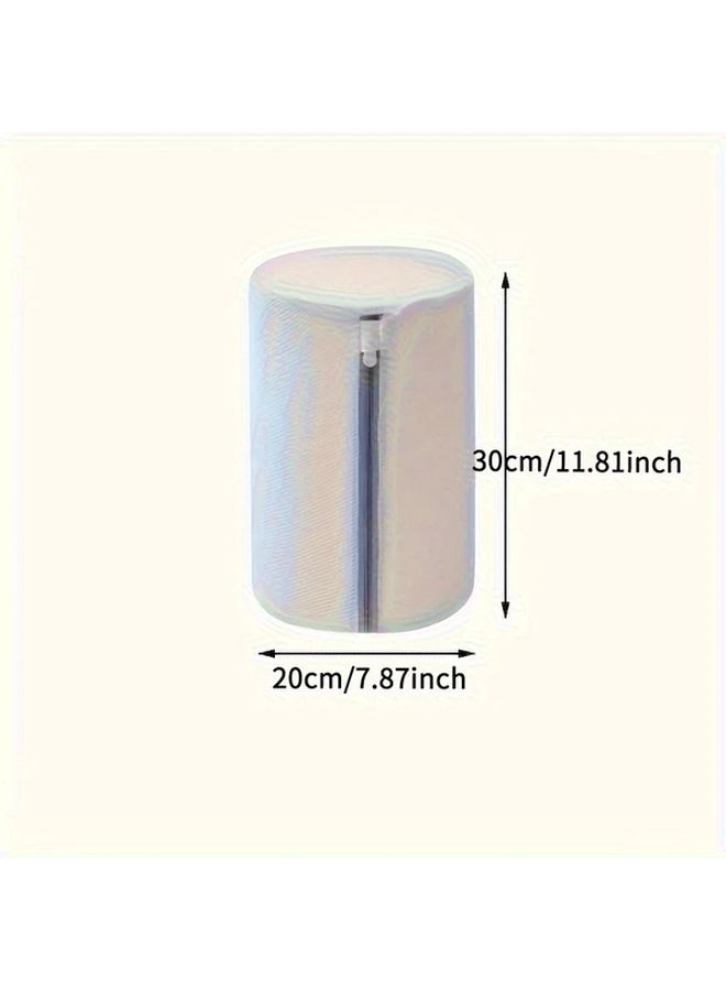 White Mesh Washing Bag 360 Protection Zipper Closure Heavy Duty Polyester Laundry Bag - Image 3