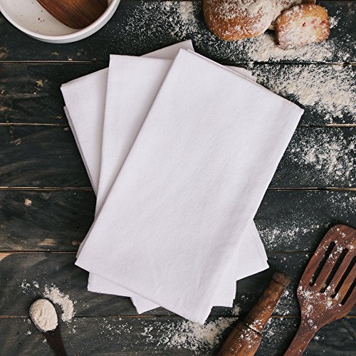 DG Collections Flour Sack Cloth Napkins - Set of 16, 100% Cotton Reusable Dinner, Luncheon & Cocktail Napkins - White, 12x12 Inch - Image 2