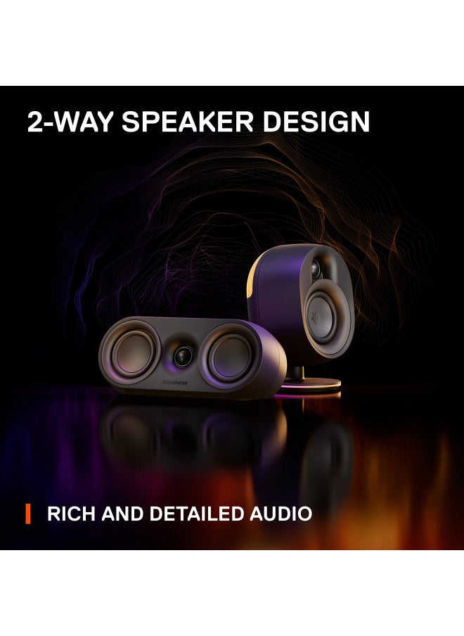 steelseries - SteelSeries Arena 9 Illuminated 5.1 Desktop Gaming Speakers 5.1 USB Surround Sound Wireless Rear Speakers 2-Way Speaker Design Subwoofer RGB Light, Bluetooth PC, PlayStation, Mobile, Mac - Image 1