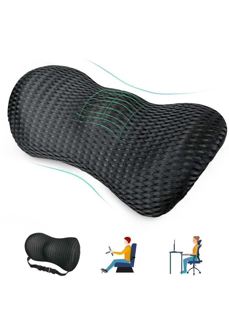 SOLARAE Memory Foam Lumbar Support Back cushion, Adjustable Strap, Improves Posture, Promotes Back Pain Relief, Balanced Firmness Designed, for Office Chair Car Seat Pain Relief - Image 1