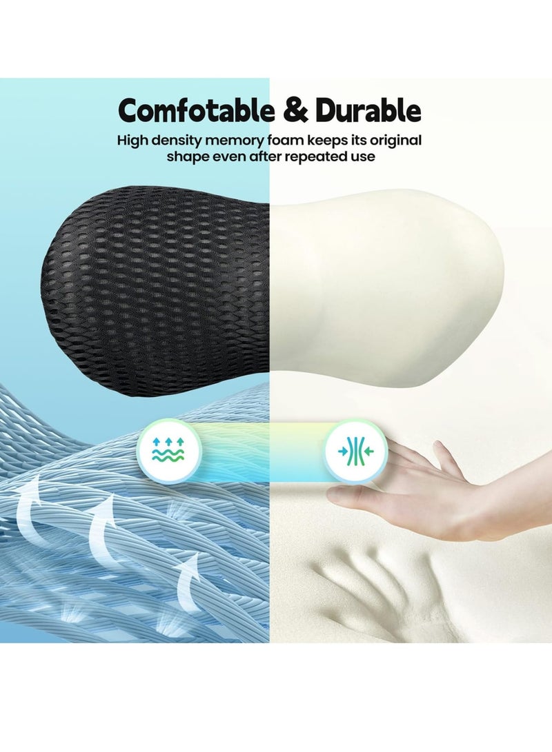 SOLARAE Memory Foam Lumbar Support Back cushion, Adjustable Strap, Improves Posture, Promotes Back Pain Relief, Balanced Firmness Designed, for Office Chair Car Seat Pain Relief - Image 4