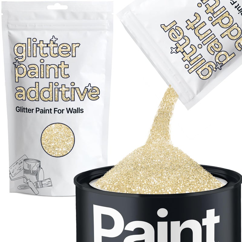 Glitter Paint for Walls Champagne Gold Additive Emulsion Latex Acrylic Sparkles Interior Painting 100g 35oz