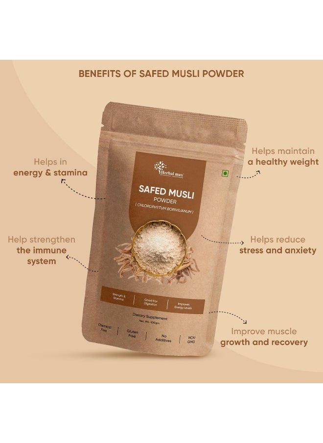 Herbal Max Safed Musli Powder 100Gms White Musli Powder  - Image 2