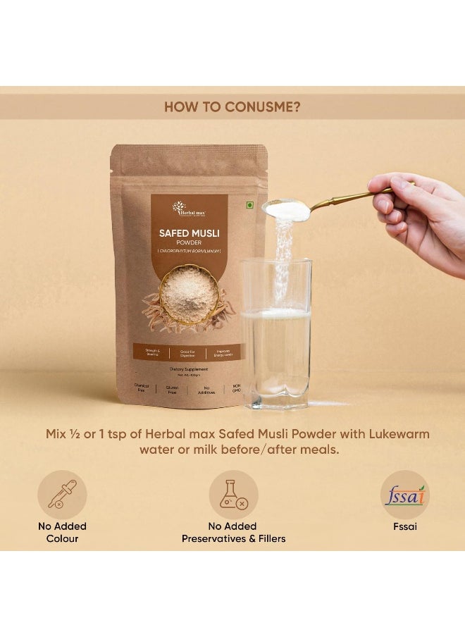 Herbal Max Safed Musli Powder 100Gms White Musli Powder  - Image 5