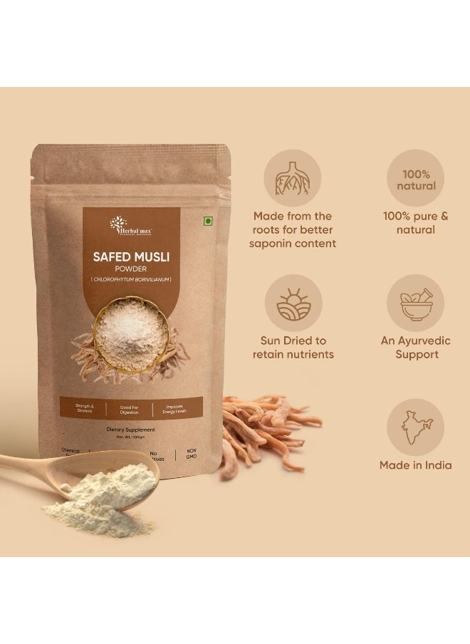 Herbal Max Safed Musli Powder 100Gms White Musli Powder  - Image 3