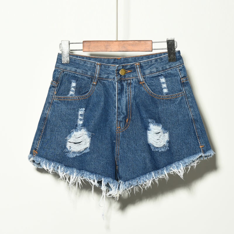 Factory 2023 Summer Korean Women'S Chubby Girl Denim Shorts With Holes Stretch Plus Size Ladies Denim Shorts - Image 3