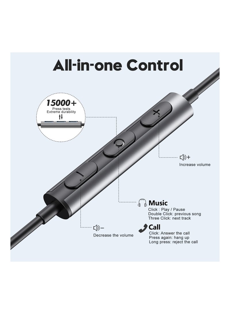 USB C Headphones for Samsung Galaxy S23 Ultra, S22, S21 FE, S20 - Wired In-Ear Earbuds with Mic, Compatible with Pad Pro, Pixel, OnePlus - USB Type C Earphones - Image 4