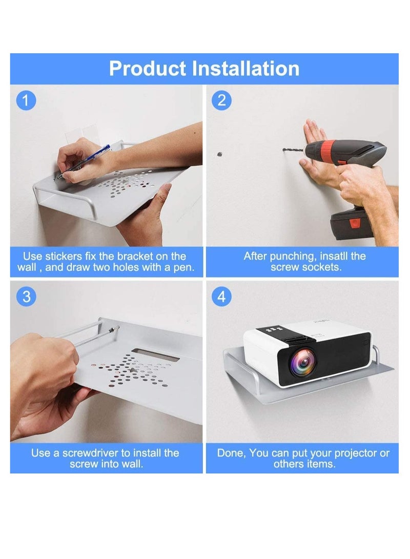 Adjustable Mini Projector Stand, Aluminum Wall Mount Bracket for TV Box, Ideal for Meeting Rooms, Classrooms, Home Use, Compatible with Media Boxes, Game Consoles, Routers, and Projectors - Image 5