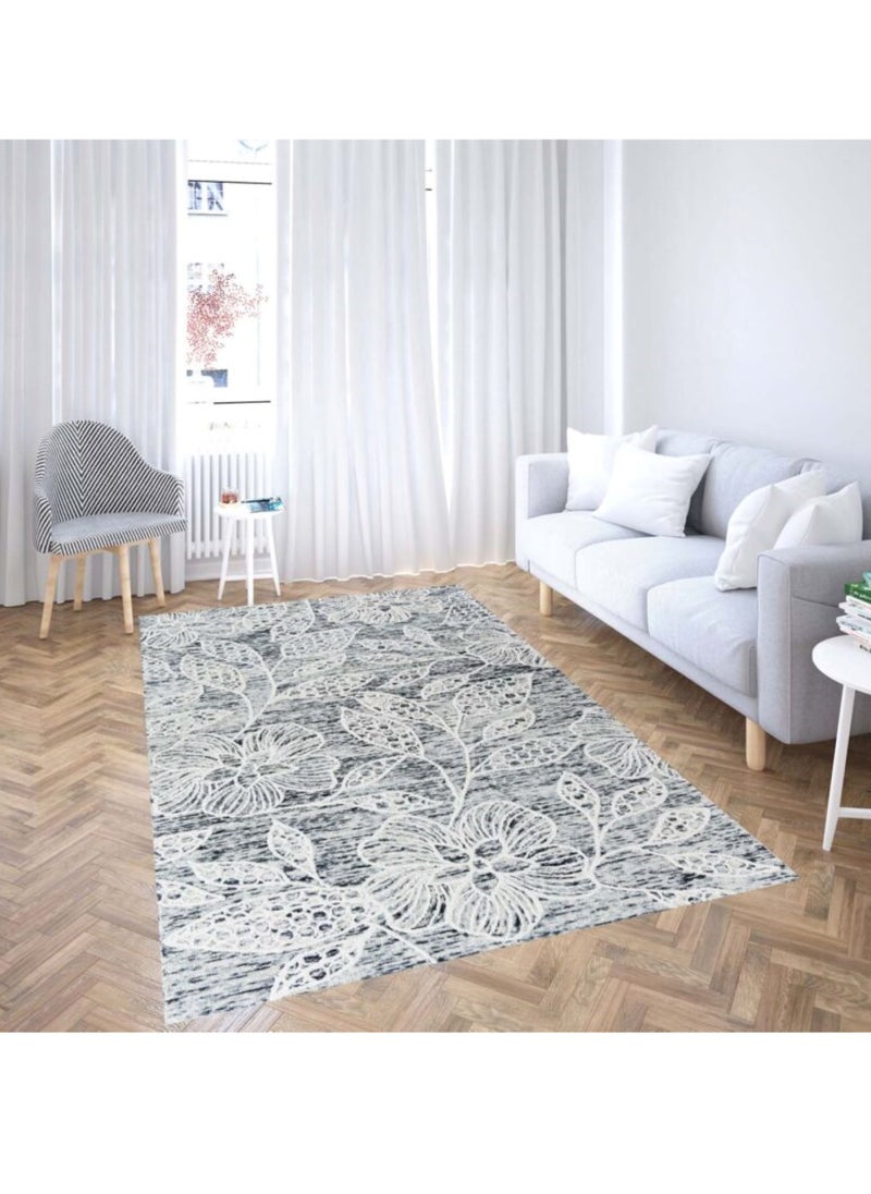 AURUM HOME AH032B Hand Tufted  Modern Area Rug  Indoor Living Dining Bedroom Room and Gallery Area Rugs Loop Cut Pile Wool, Rectangle  - Image 2