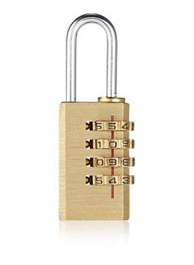 ATC 4 Digit Number Lock | Security Padlock, Luggage Travel Locks, Code Lock with Alloy Body for Travel Suitcases Luggage Bag Case Locker, School Gym, Bike Lock (Golden)