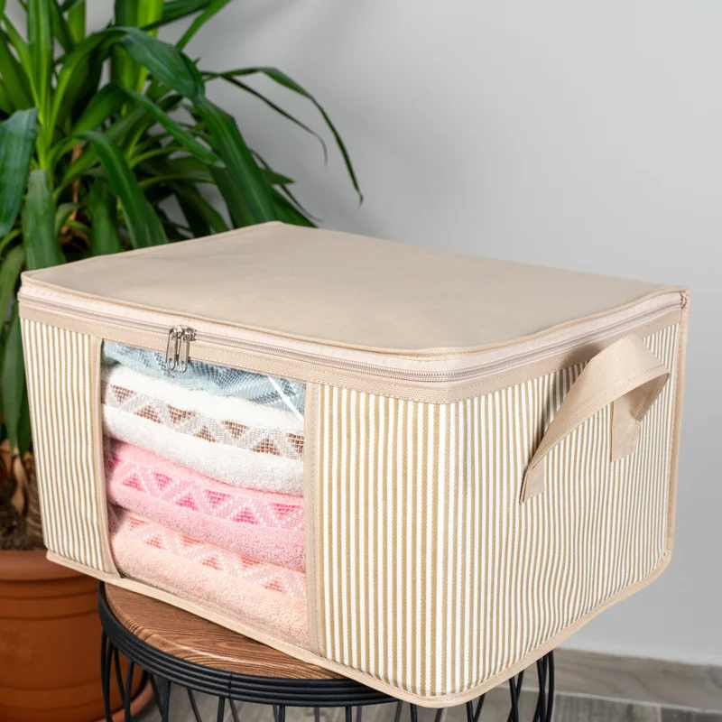 ناكاريف 4 Pieces Small Size Window Line Pattern Printed Wardrobe Under Plinth Under Suitcase Organizer Bag Set 40X30X20 cm