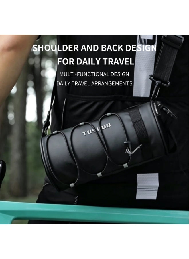 TOSUOD Cylindrical Bicycle Handlebar Bag 2L, Waterproof with Reflective Strips - Image 2