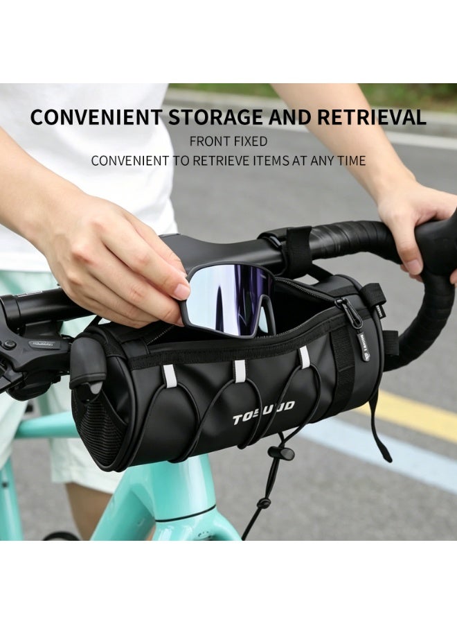 TOSUOD Cylindrical Bicycle Handlebar Bag 2L, Waterproof with Reflective Strips - Image 4