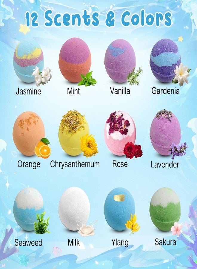 YLXYZUAD 12 Pack Bath Bomb Gift Set - Large 2.1oz / 60g Shea Butter Spa Fizzies with Hidden Surprise Inside - Mineral-Rich Non-Staining Moisturizing Formula for Adults - Image 4