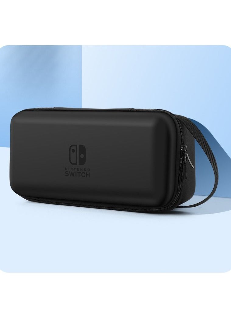 Vermaney - Vermaney Compatible Nintendo Switch Storage Bag Switch Case Game Console Hard Case Large Capacity Portable Built-in Kickstand (Black) - Image 1