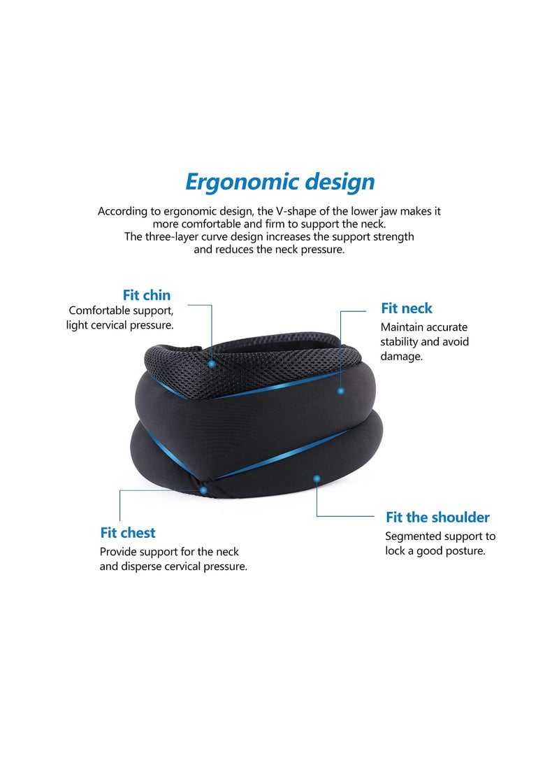 SOLARAE Heated Neck Brace, Neck Support Brace with Graphene Heating Pad for Pressure Relief, Adjustable Soft Foam Neck Cervical Collar for Women and Men (3.5" Depth Collar) - Image 3