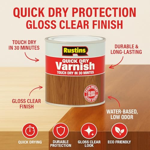 Rustins AVGC500 500ml Quick Dry Varnish - Gloss Clear - Image 2