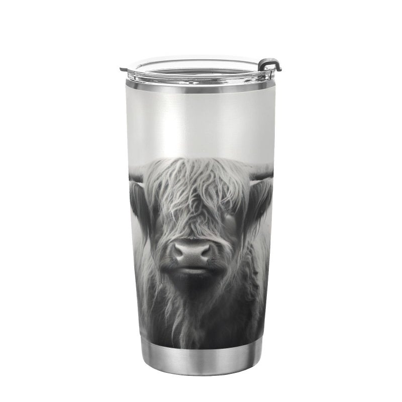 xigua 20oz Highland Cow Tumbler with LidStainless Steel Vacuum Insulated Coffee Ice Cup Double Wall Travel Flask