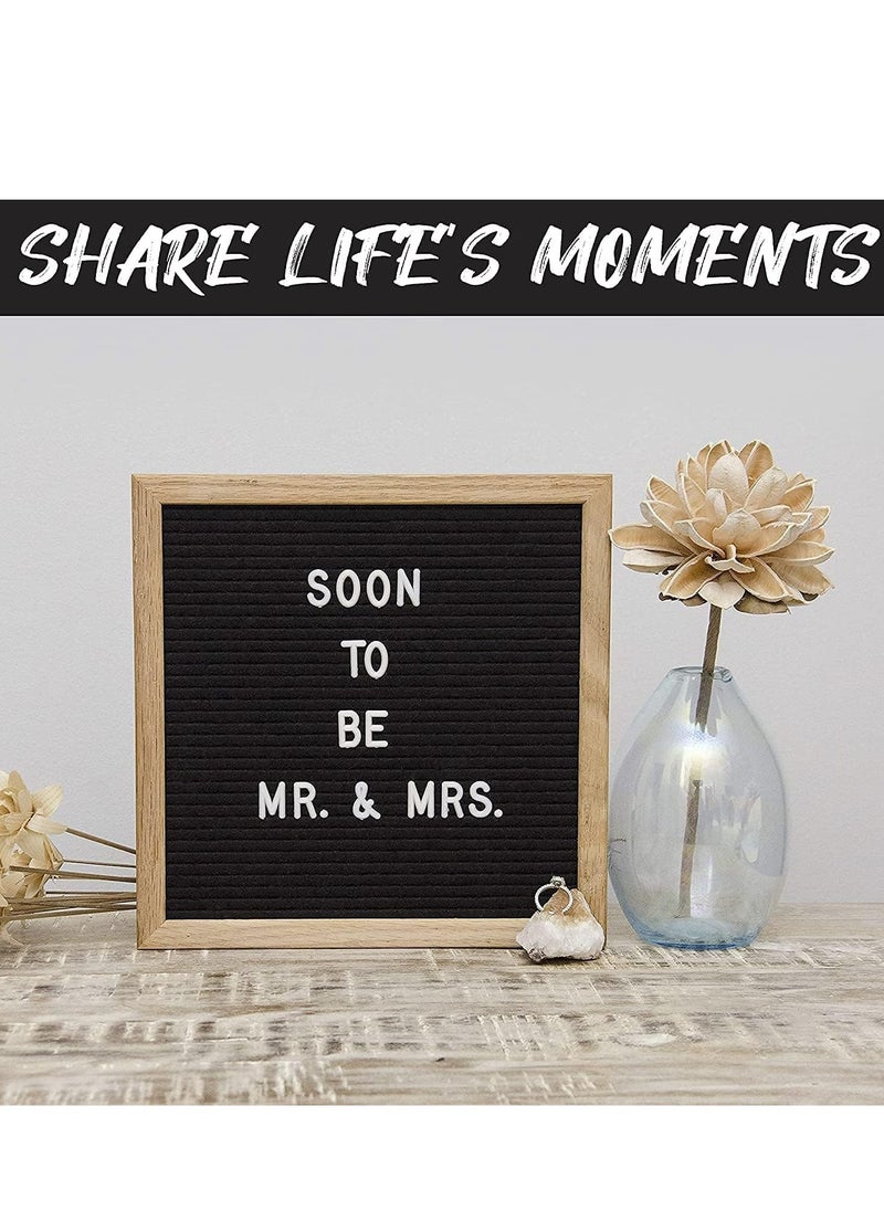 SYOSI Felt Letter Board - Message Set Wedding Welcome Sign Baby Announcement Pregnancy 10x10" with Letters 1000 Letters, Numbers, Emojis  - Image 2