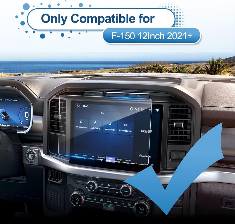 Coleya 2021-2024 2025 فورد F-150 واقي شاشة لفورد F-150 (STX/XLT/Lariat/Platinum/Limited/Tremor/Raptor/King Ranch) SYNC4 شاشة لمس 12 بوصة، زجاج مقسى 2023 2024 F150 ملحقات الشاحنة 12 بوصة خيارات شراء متنوعة - Image 2