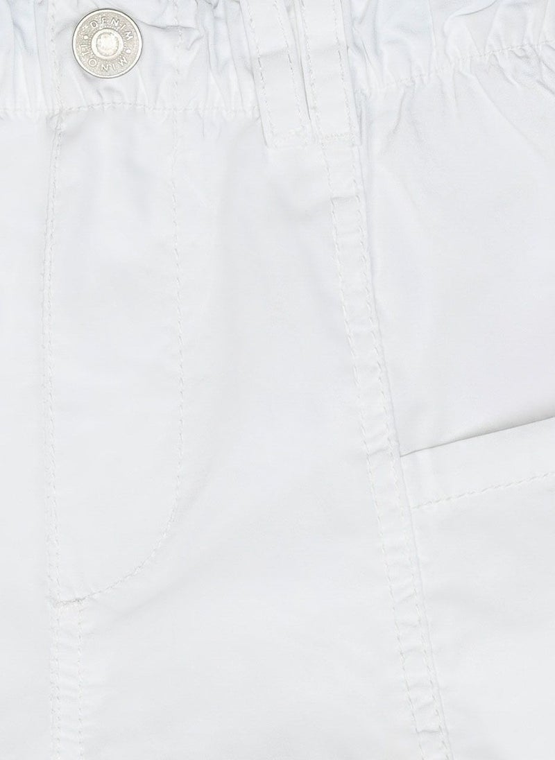 MINOTI Teen Girls Poplin Shorts with Button Front and Stitch Detail  - Image 3