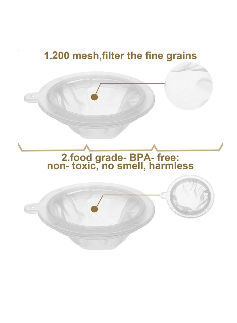 Ultra-Fine 200 Mesh Nylon Strainer - Perfect for Filtering Coffee, Juice, Oils, Soy Milk & More - Compatible with 5'' Funnels - Image 3