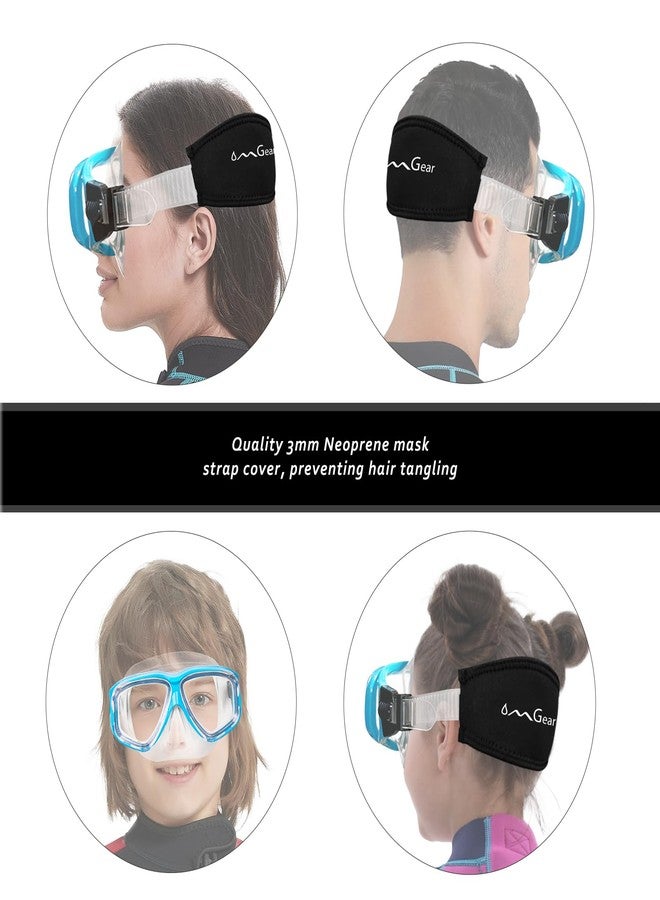 OMGear Diving Mask Swim Mask Snorkel Mask Swimming Goggles with Nose Cover Junior Adult Snorkeling Gear for Scuba Free Diving Spearfishing Neoprene Strap (Aqua) - Image 4