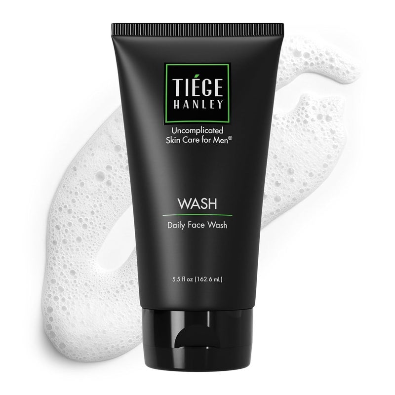 Tiege Hanley Daily Face Wash for Men, Gentle Fragrance-Free Cleanser with Jojoba Oil, Aloe, & Vitamin B3, Hydrating Foaming Formula for Deep Clean, Gentle on Sensitive Skin, Menâ€™s Skin Care, 5.5 Fl Oz - Image 1