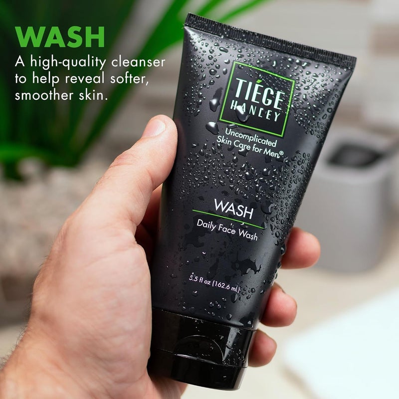 Tiege Hanley Daily Face Wash for Men, Gentle Fragrance-Free Cleanser with Jojoba Oil, Aloe, & Vitamin B3, Hydrating Foaming Formula for Deep Clean, Gentle on Sensitive Skin, Menâ€™s Skin Care, 5.5 Fl Oz - Image 3