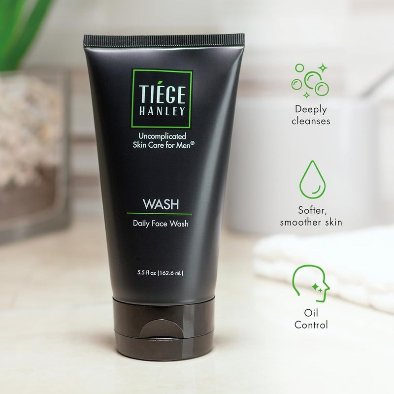 Tiege Hanley Daily Face Wash for Men, Gentle Fragrance-Free Cleanser with Jojoba Oil, Aloe, & Vitamin B3, Hydrating Foaming Formula for Deep Clean, Gentle on Sensitive Skin, Menâ€™s Skin Care, 5.5 Fl Oz - Image 5