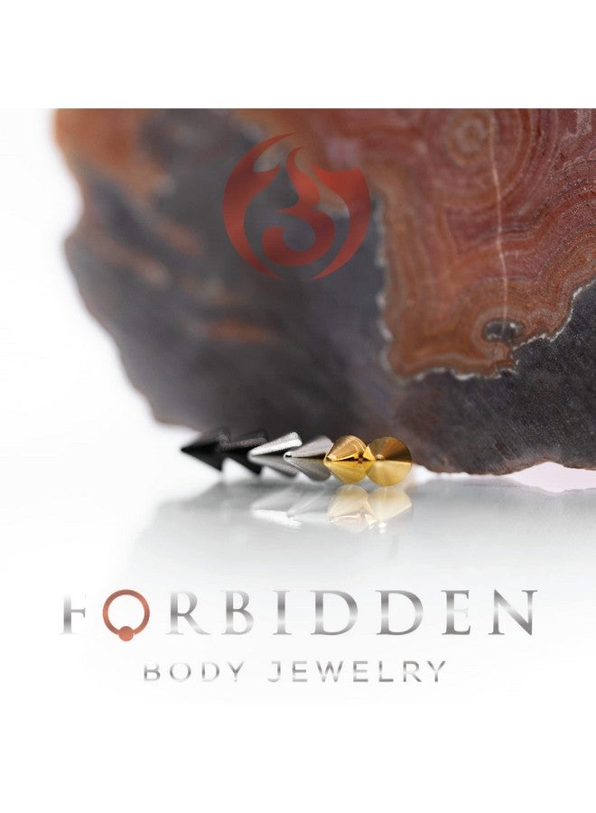 Forbidden Body Jewelry 316L Surgical Steel Spike Stud Earrings For Women Or Men, 3-Pair Steel (3/4/5Mm) - Image 4