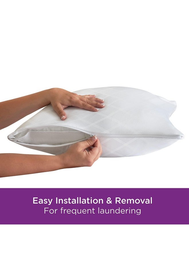 Aller-Ease Set of 4 Standard/Queen AllerEase Pillow Protectors - Temperature Balancing, Allergist Recommended - Premium Breathable, Zippered Protectors - Image 2