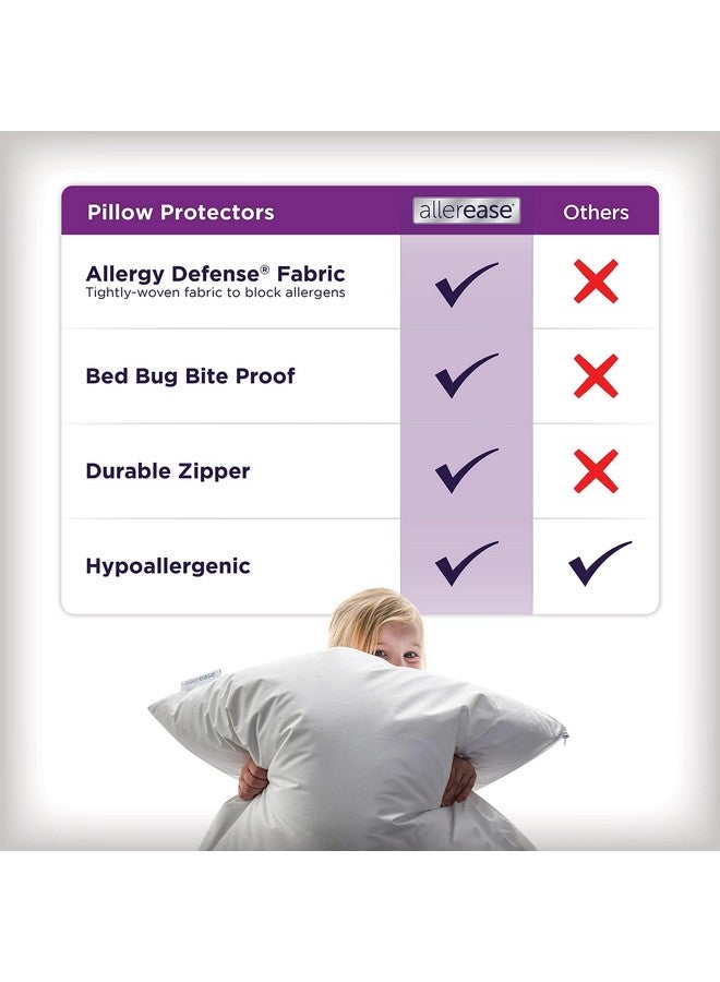 Aller-Ease Set of 4 Standard/Queen AllerEase Pillow Protectors - Temperature Balancing, Allergist Recommended - Premium Breathable, Zippered Protectors - Image 5
