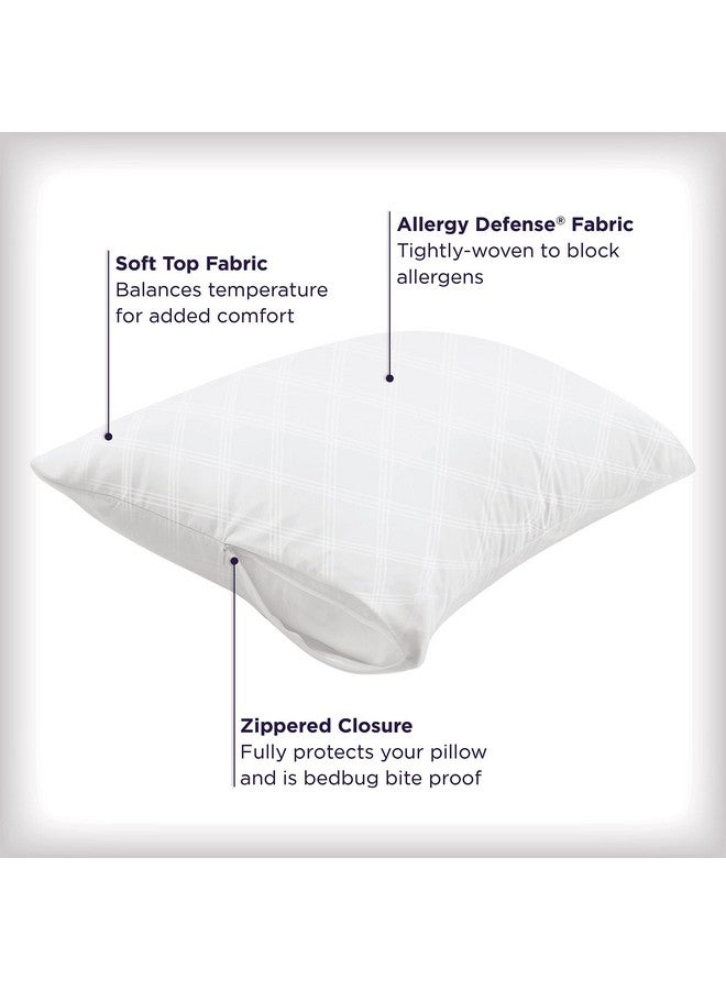 Aller-Ease Set of 4 Standard/Queen AllerEase Pillow Protectors - Temperature Balancing, Allergist Recommended - Premium Breathable, Zippered Protectors - Image 4
