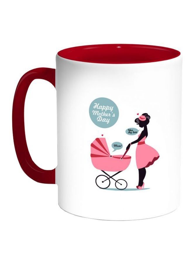 RKN Happy Mothers Day Printed Coffe Mug White/Pink/Red - Image 1