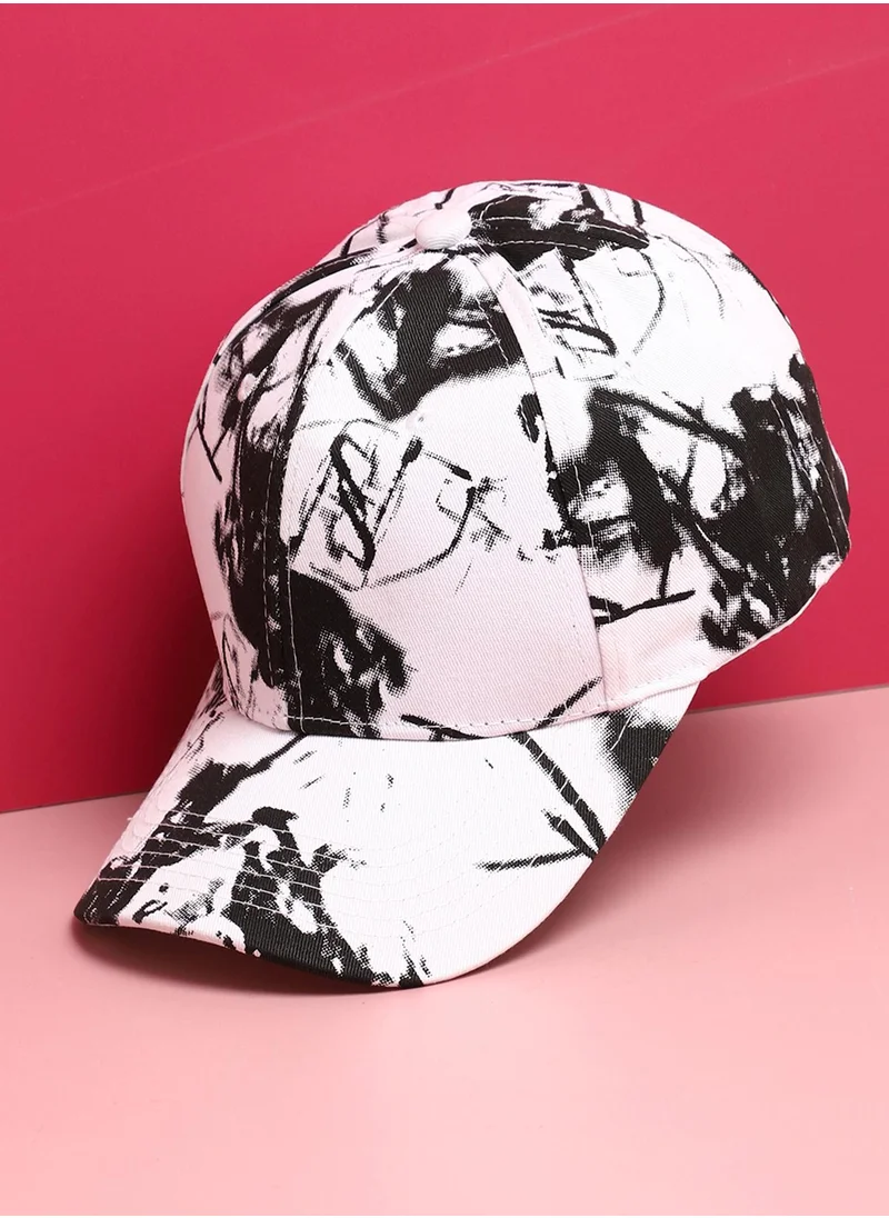 Haute Sauce Black & White Tie-Dye Textured Baseball Cap