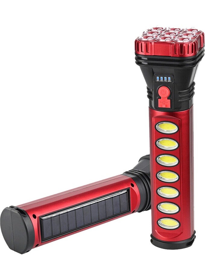 AYT Powermaster HB-707-2 9+4 Led Solar + Rechargeable Flashlight Om-30  - Image 3