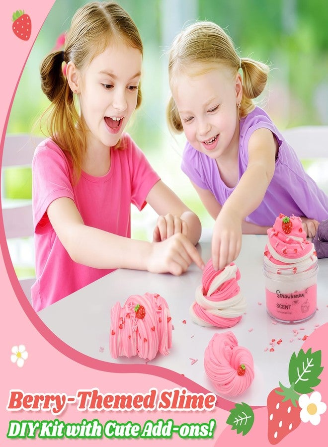 Keemanman Strawberry Butter Slime, Scented Slime Kit, Kids Toys for Ages 5-7 8-13 Girls Boys, Squishy Sensory Toy Teen Girl Birthday Gifts, Cute Stuff Party Favors Stocking Stuffers for 4 6 9 10 11 12 Year Old - Image 3