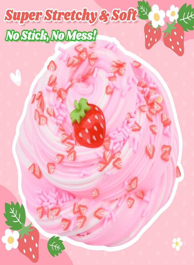 Keemanman Strawberry Butter Slime, Scented Slime Kit, Kids Toys for Ages 5-7 8-13 Girls Boys, Squishy Sensory Toy Teen Girl Birthday Gifts, Cute Stuff Party Favors Stocking Stuffers for 4 6 9 10 11 12 Year Old - Image 2
