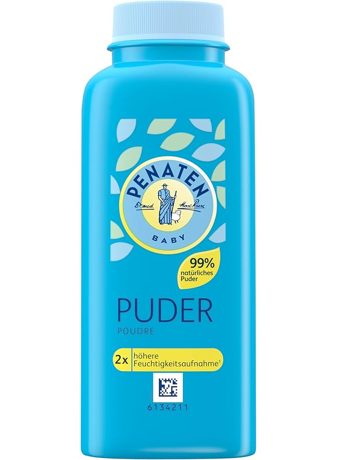 Penaten Natural Baby Powder With Aloe & Vitamin E (1 X 100 G) Protects Sensitive Skin Absorbs Moisture & Keeps Skin Dry Dermatologically Confirmed 99% Ingredients Of Natural Origin - Image 1