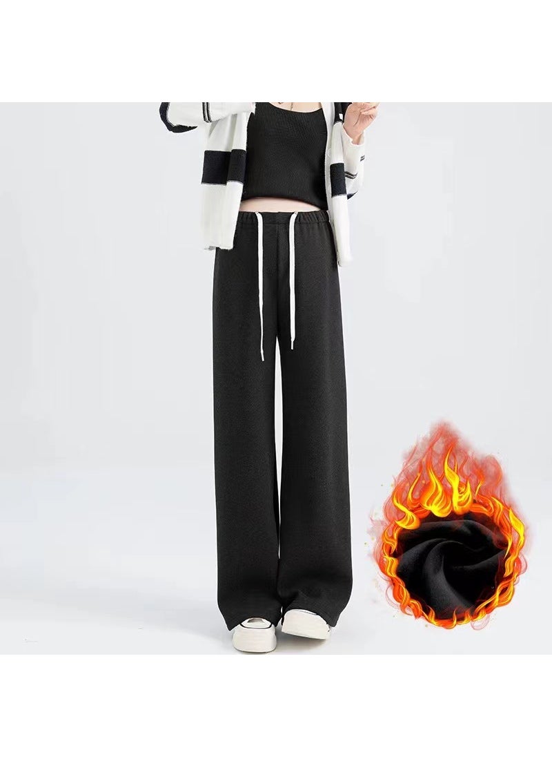 Generic - Maternity Elastic Waist Palazzo Pants Spring Autumn 253#black velvet style (with pockets) - Image 1