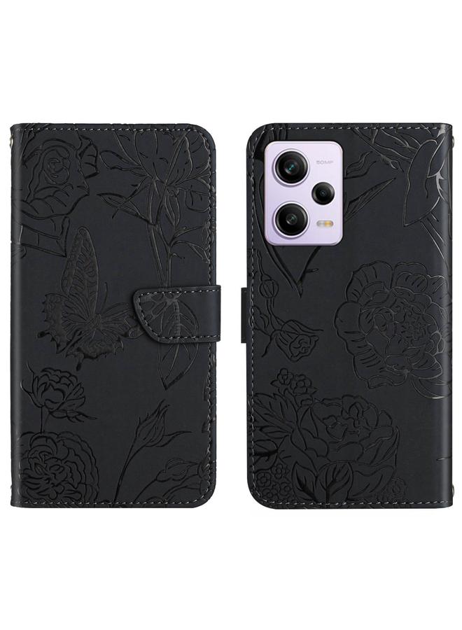 إيروريكس جراب لهاتف Xiaomi Redmi Note 12 Pro+ China/Note 12 Explorer HT03 جراب هاتف جلدي قلاب منقوش بنقشة فراشة - Image 1