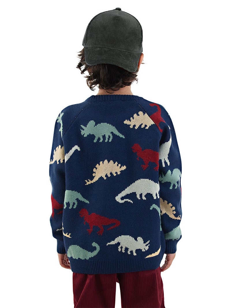 Denokids Dinos Boy Knit Navy Jumper - Image 2