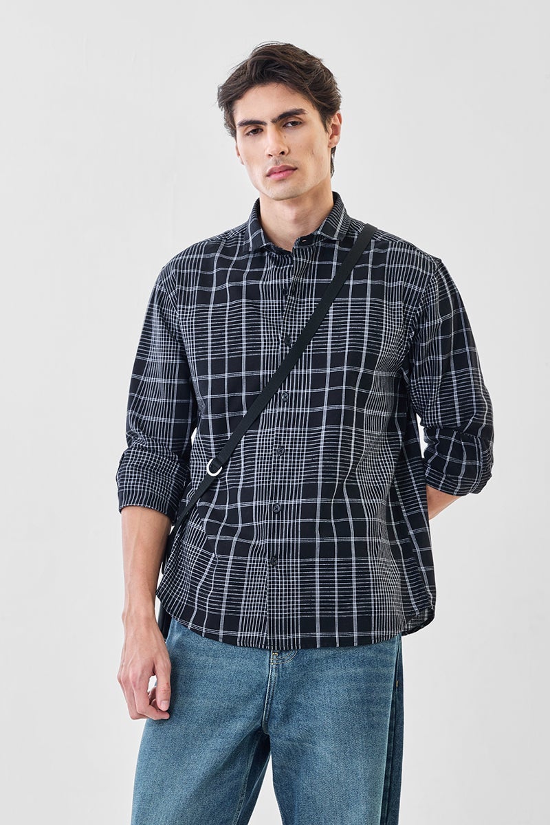 SNITCH Regular Fit Checks Linen Blend Shirt - Image 4